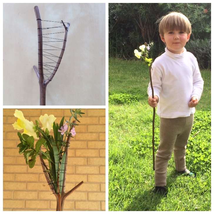 Nature Crafts for your Preschooler: Simple Flower Weaving
