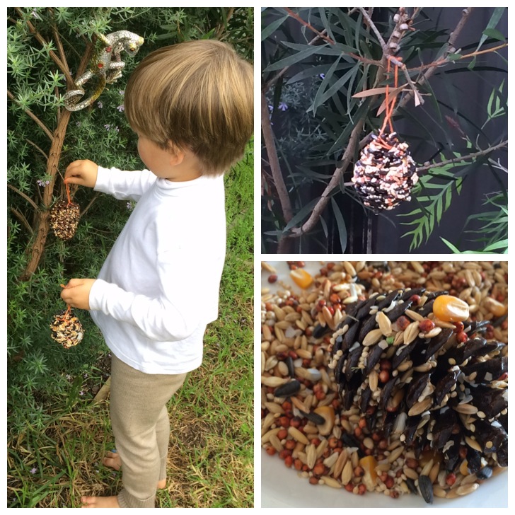 Nature Crafts for your Preschooler: Pinecone Bird Feeder